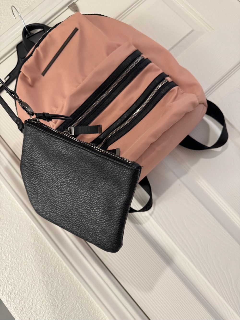 Steve Madden Blush Pink Backpack with Black Trim
